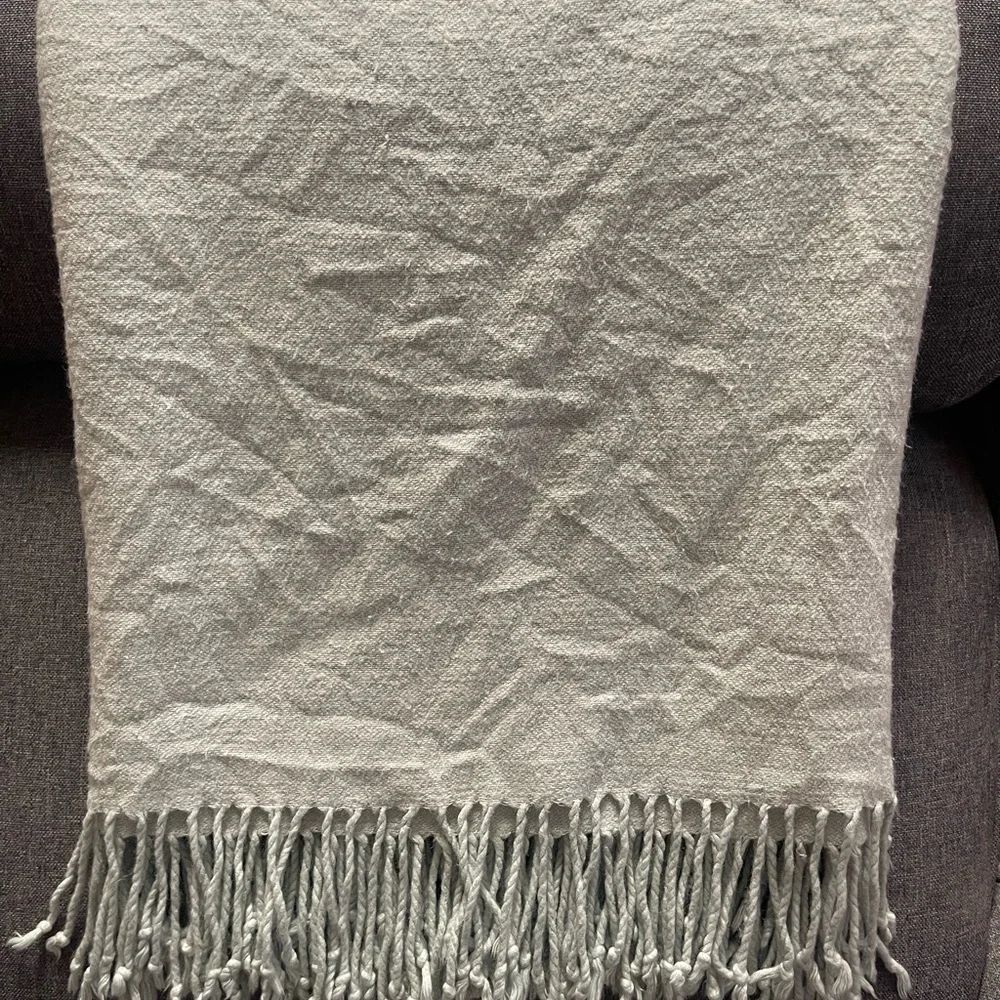 Pottery Barn Hand-Knotted Fringe Throw Blanket